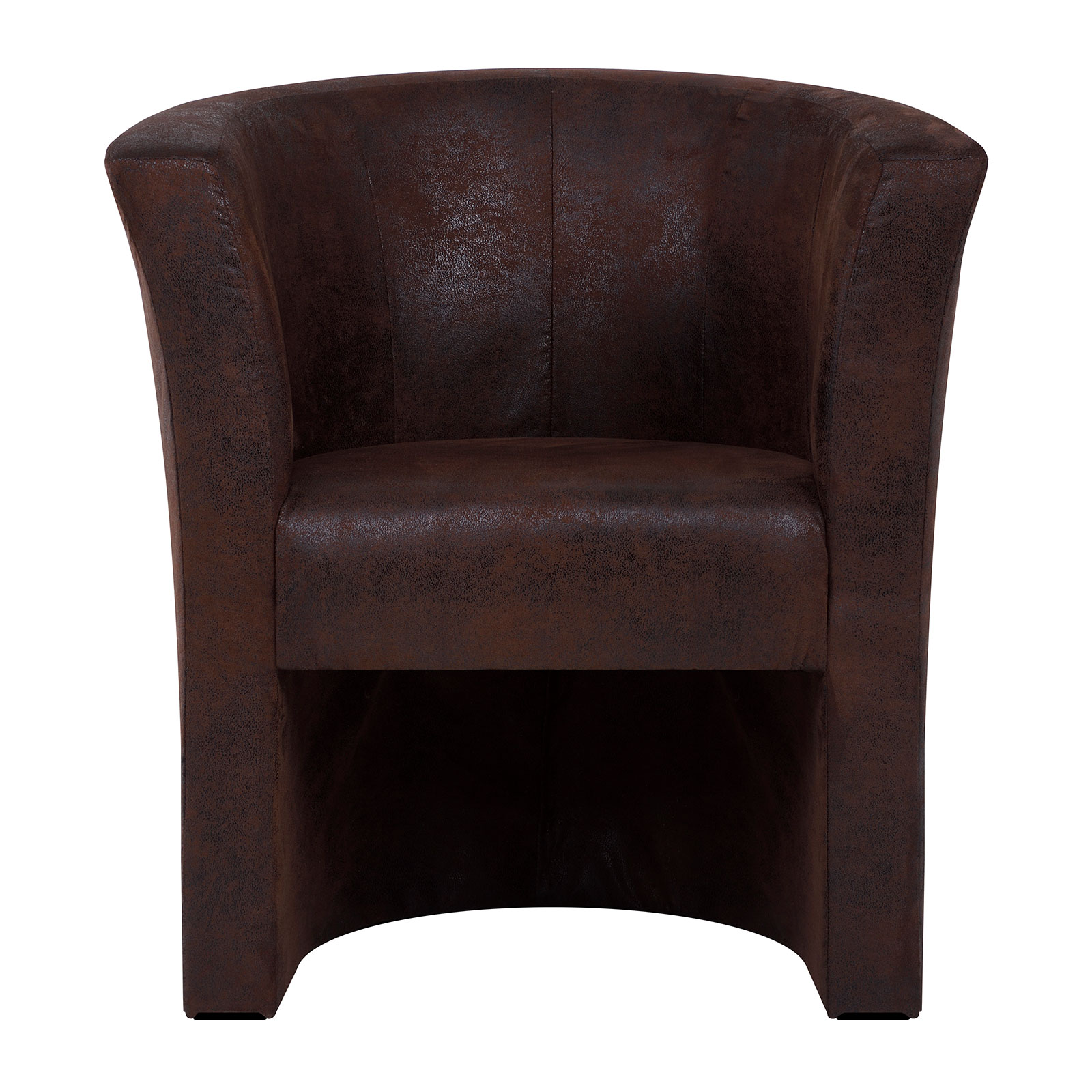 Cocktailsessel - braun - Antik-Kunstleder