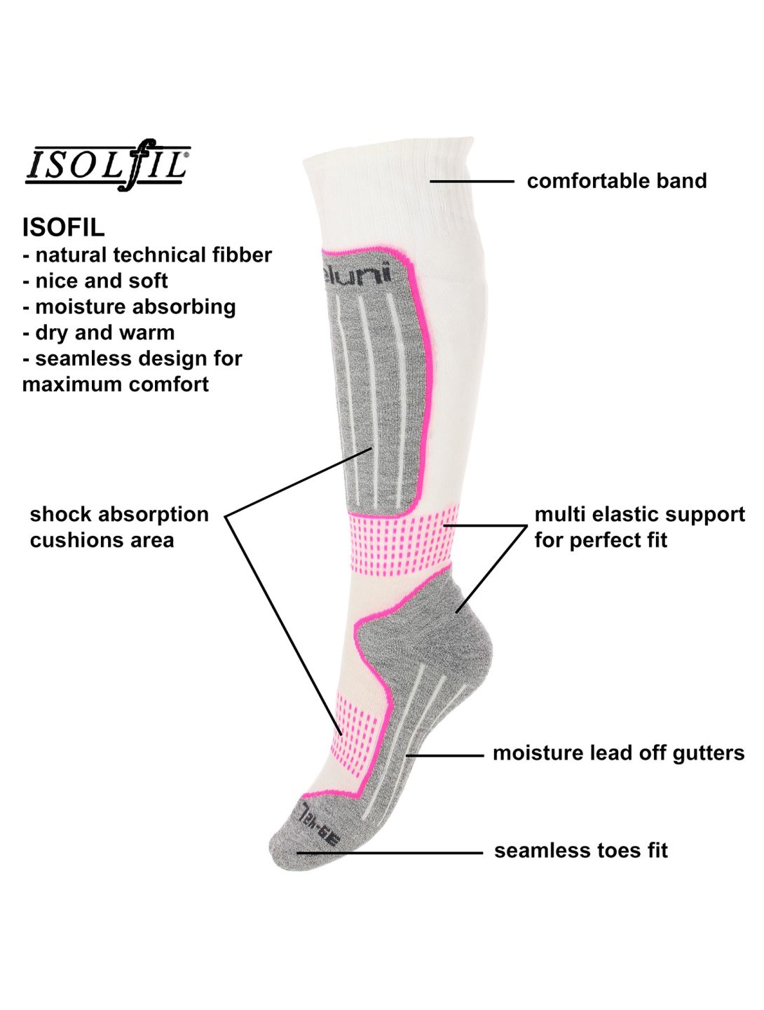 Gaia 3 pair skisokken unisex  3 paar