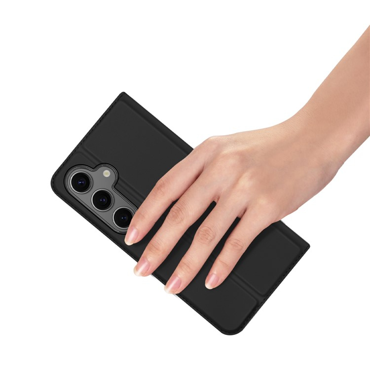Samsung Galaxy S24 FE Flip Wallet Cover Leder Tasche - Schwarz