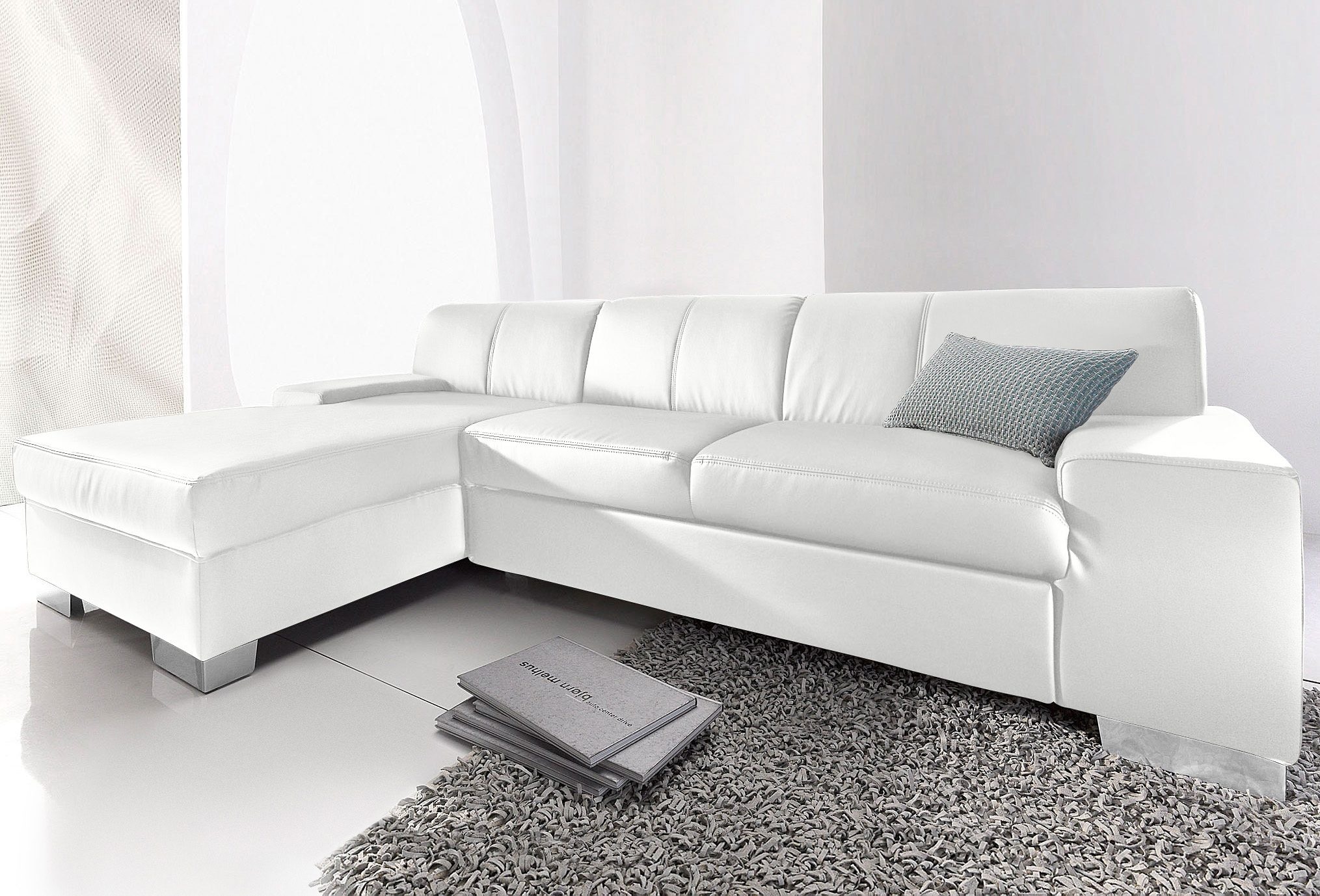 DOMO collection Ecksofa »Star, zeitlose Formensprache, elegante Optik, Breite 248cm, L-Form« wahlweise mit Bettfunktion