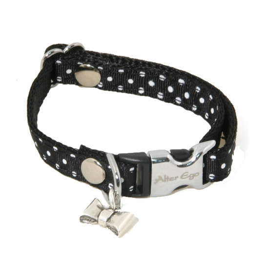Collier motif Pois S largeur 1cm et longueur 27cm noir