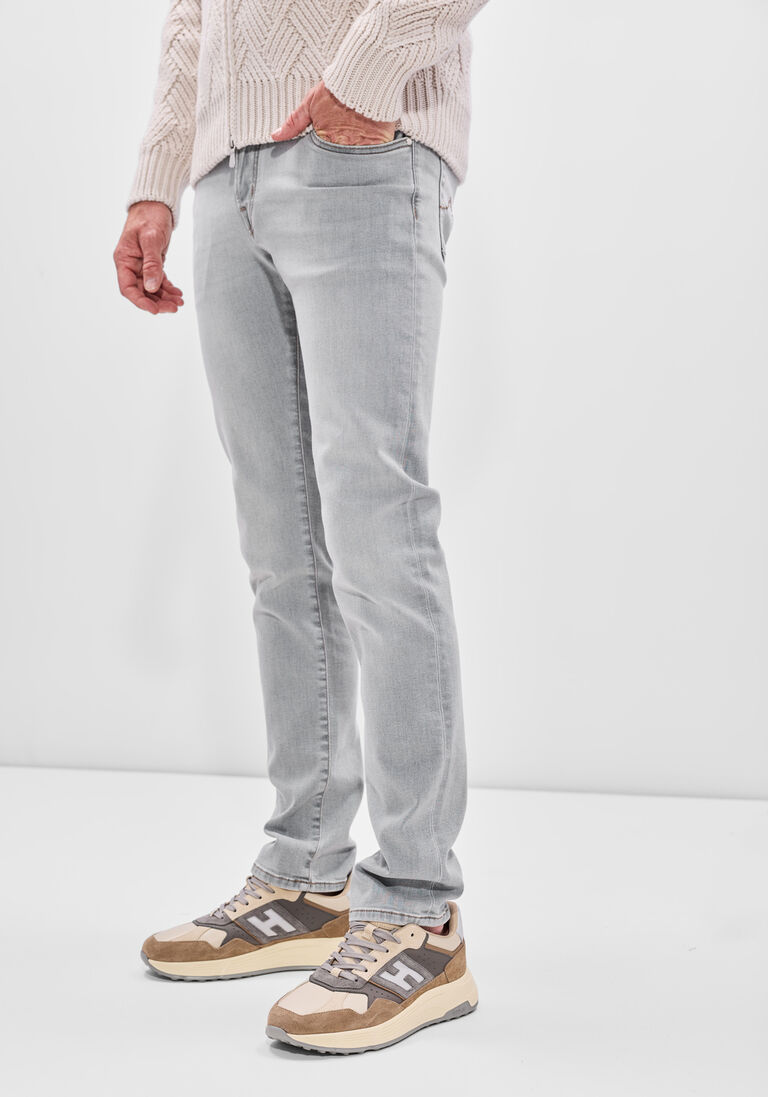 lichtgrijze jacob cohen slim fit jeans pant 5 pkt super slim fit nick slim