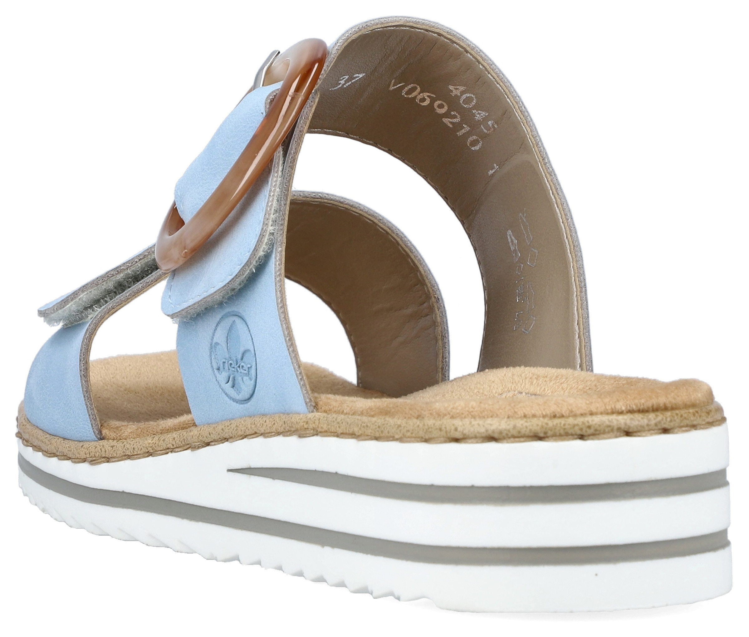 Rieker Pantolette  , Keilabsatz, Sommerschuh, Schlappen mit softer Innensohle