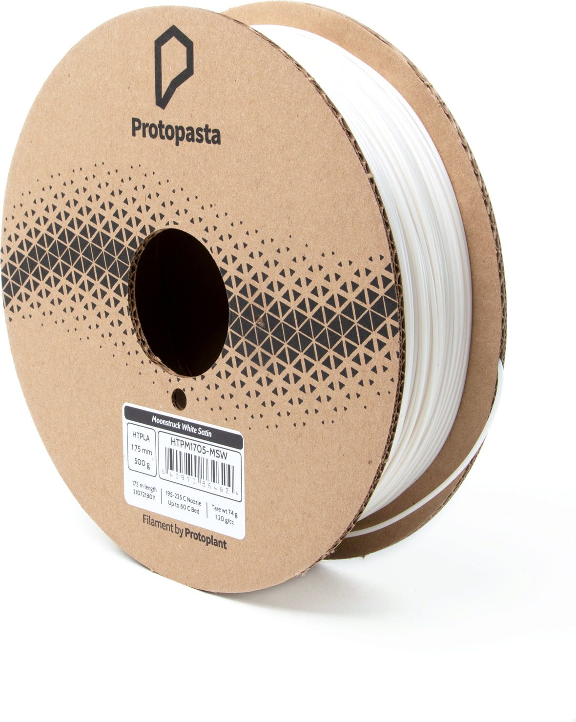 Protopasta  Moonstruck White Satin HTPLA, 1,75 mm / 500 g    Zähes PLA-Material
