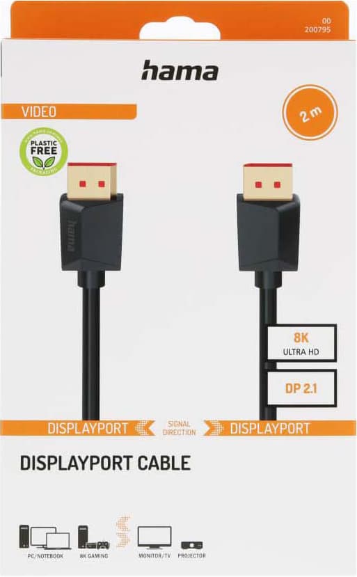 Hama DisplayPort 2.1 8K kabel (2 m)