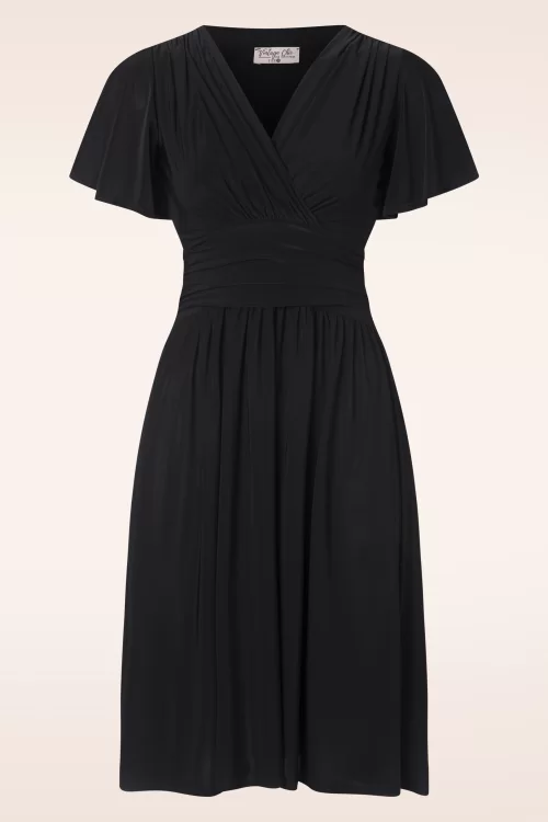 Vintage Chic for Topvintage Sadie Slinky swing jurk in zwart