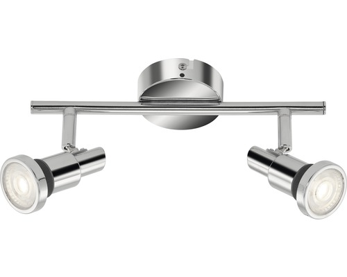 LED plafondspot 2xGU10 4W HxLxB 12,3x27,5x9 cm chroom