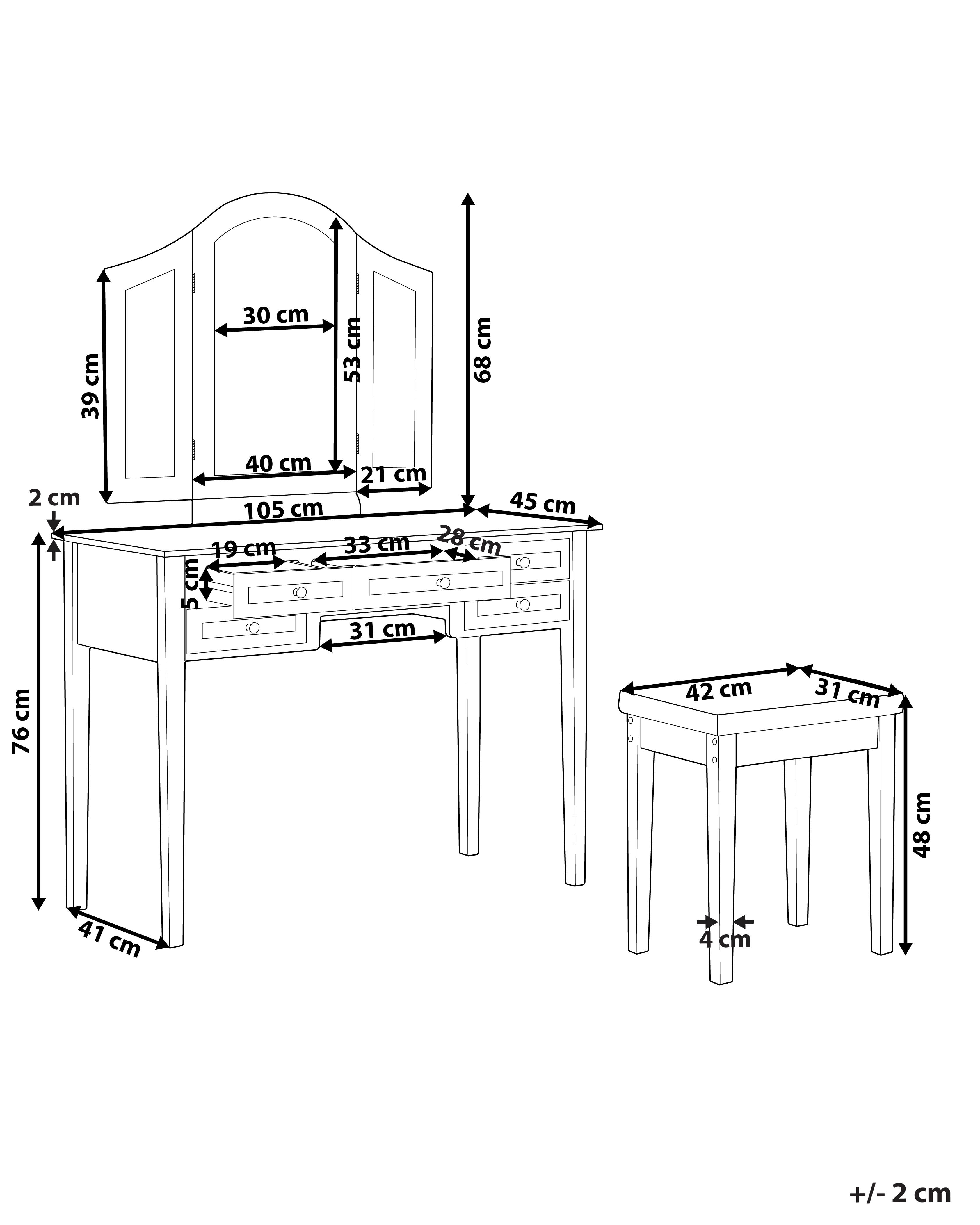 Kaptafel LUMIERE Wit