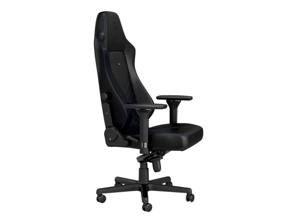 Noblechairs Hero - Stol - ergonomisk - armstøtter - T-formet - vippe - drejeled - aluminium, polyurethan, stål, memory foam, polyuretan vegan falsk læder - sort, blå