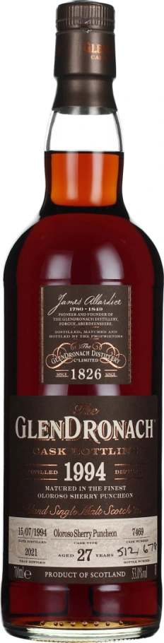 GLENDRONACH 27 YEARS 1994 OLOROSO PUNCHEON 70CL