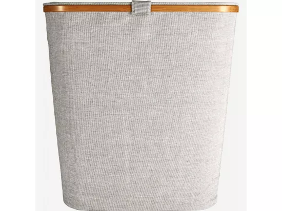 HABITAT - Grand panier à linge en bambou et tissu - Gris - Barnabe