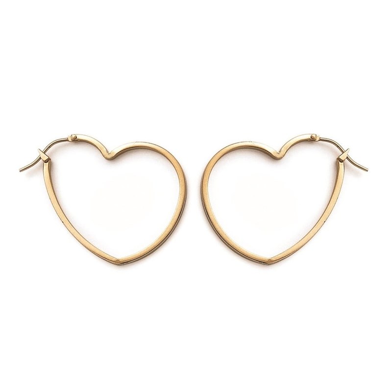 Boucles d'oreilles créoles en forme de coeurs Plaqué OR 750 3 microns