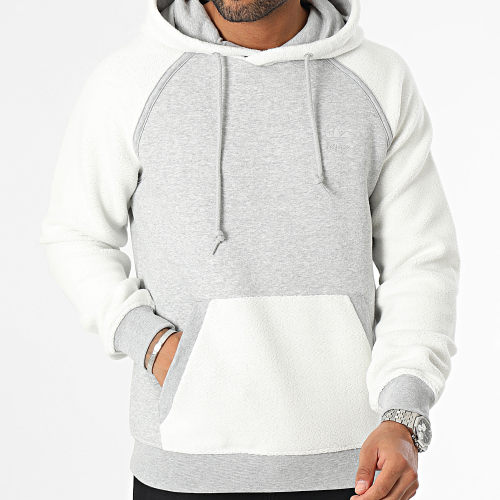 Sweat Capuche Essential IM4449 Gris Chiné Blanc