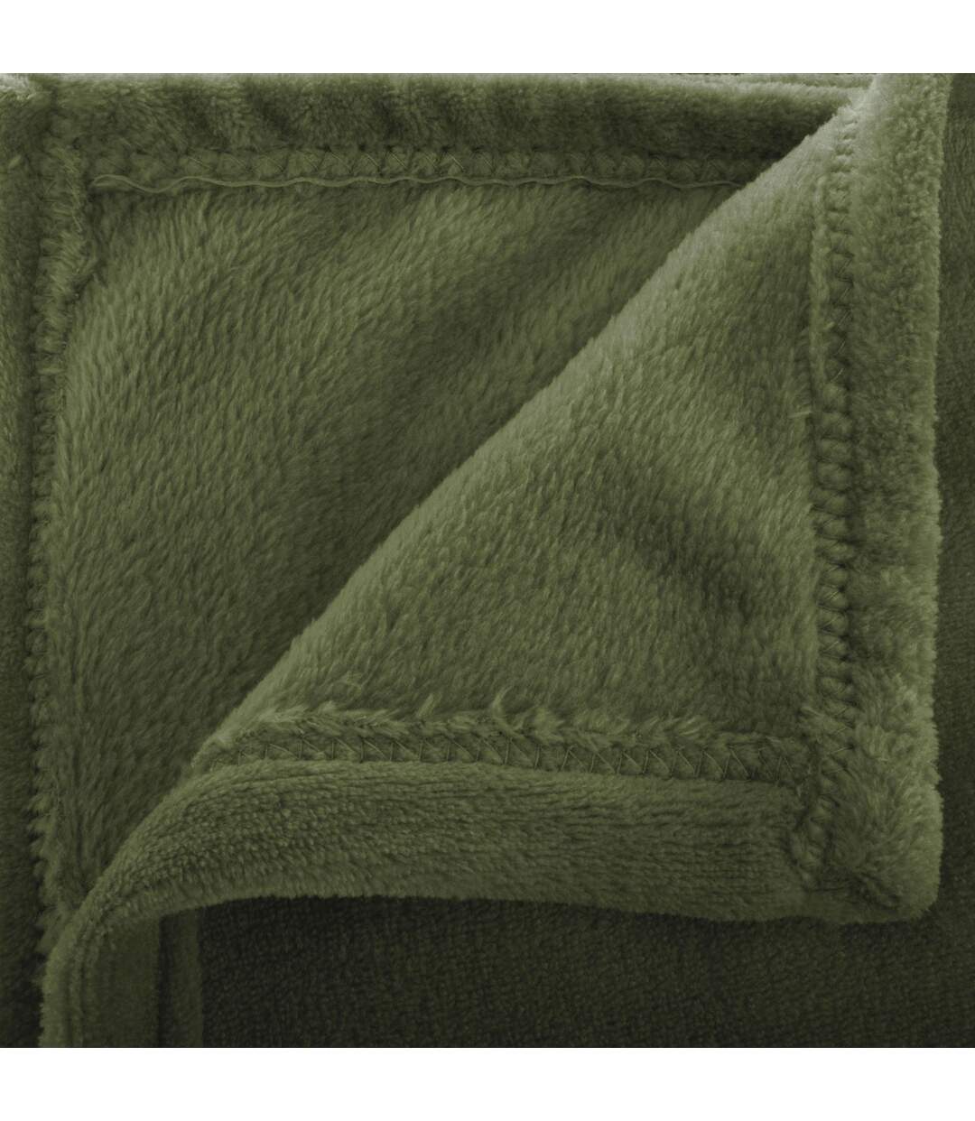 Grand Plaid en flanelle uni - 230x180 - Vert Kaki