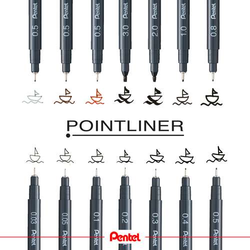 Pentel® POINTLINER Fineliner