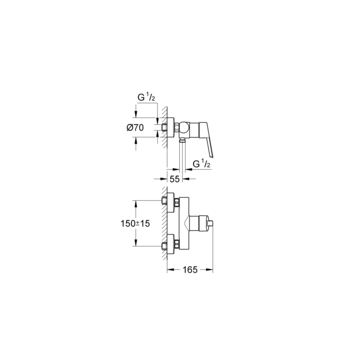 Grohe Feel éénhendel douchekraan éénhendel 15 cm