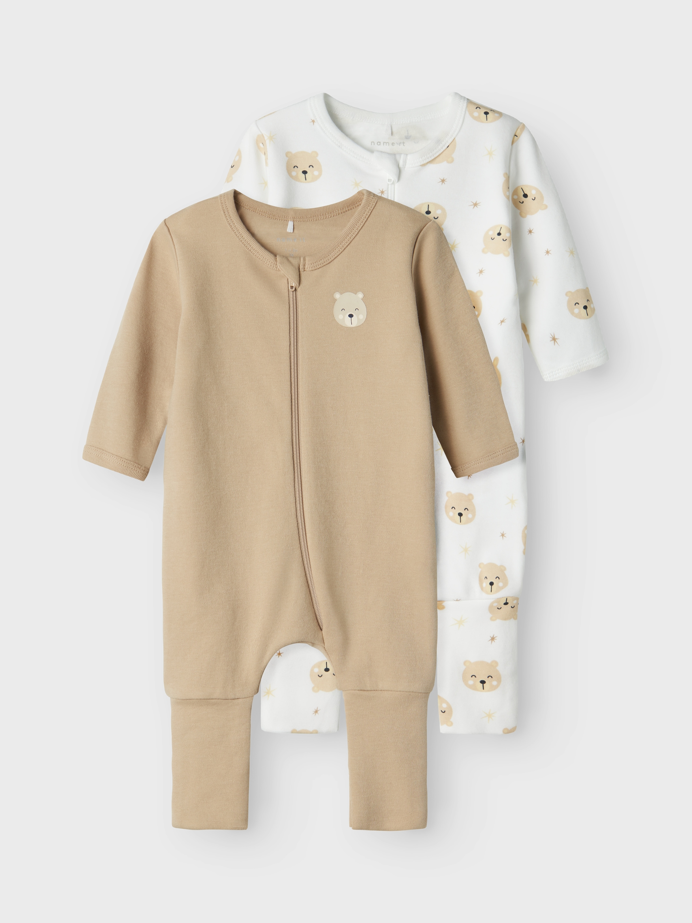 Name It Schlafoverall »NBNNIGHTSUIT für Jungen mit süssem Print im 2er-Pack«, 2 Stk. bedruckt, casual, regular fit, Baumwolle, Rundhals