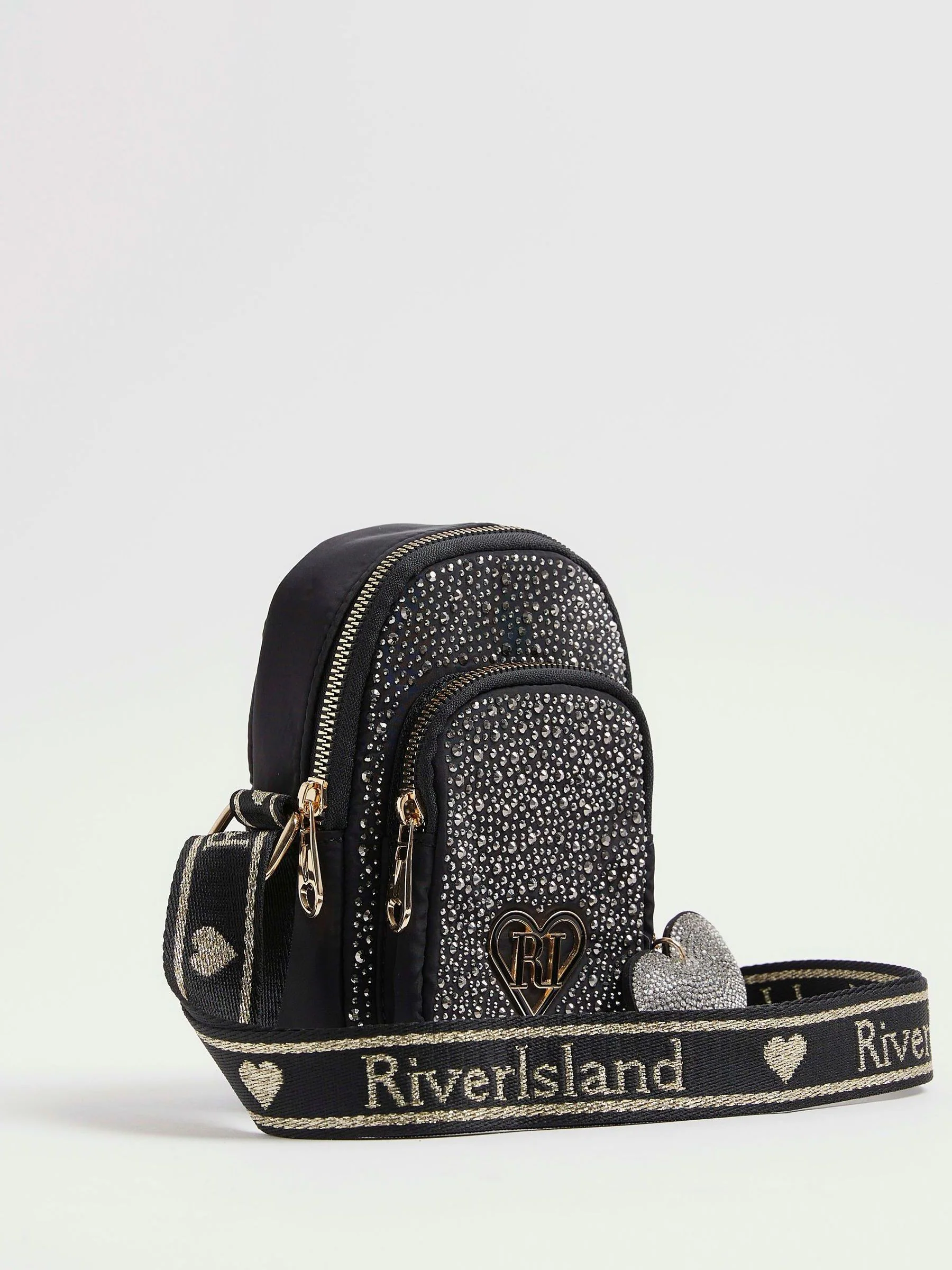River Island Girls Black Heatseal Festival Bag