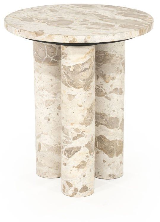 Bijzettafel Marmo Wit, Bruin van By Boo