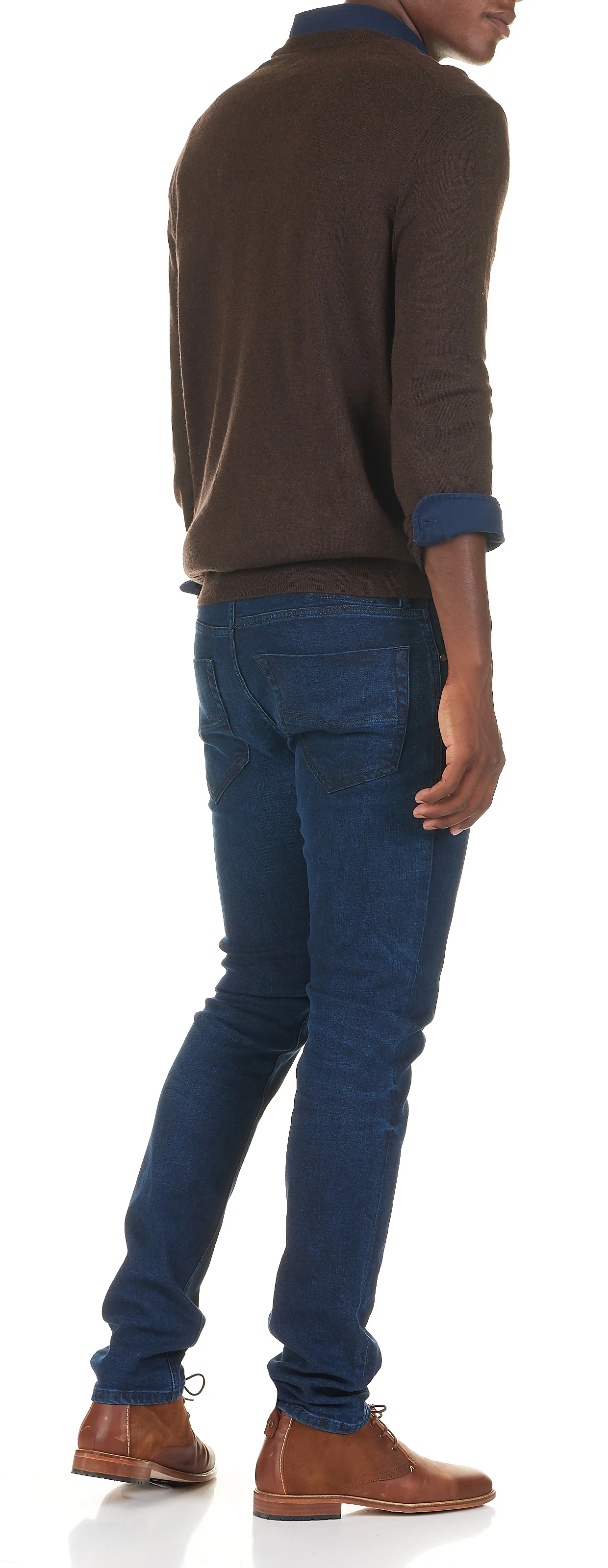 Chemise col américain slim-fit en coton | Bleu