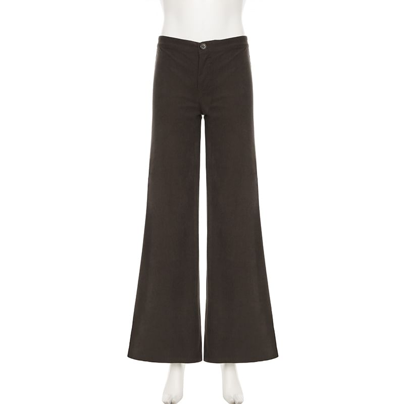 BrickBlack - Corduroy broek met wijde pijpen en middelhoge taille