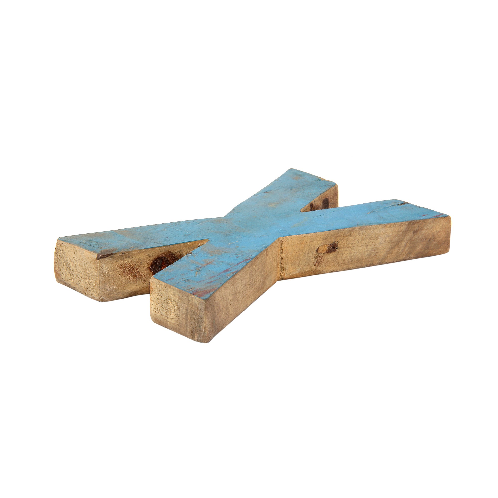 Holzbuchstabe 'X', mehrfarbig, T 2,5 cm, B 13 cm, H 19 cm von fischer's lagerhaus