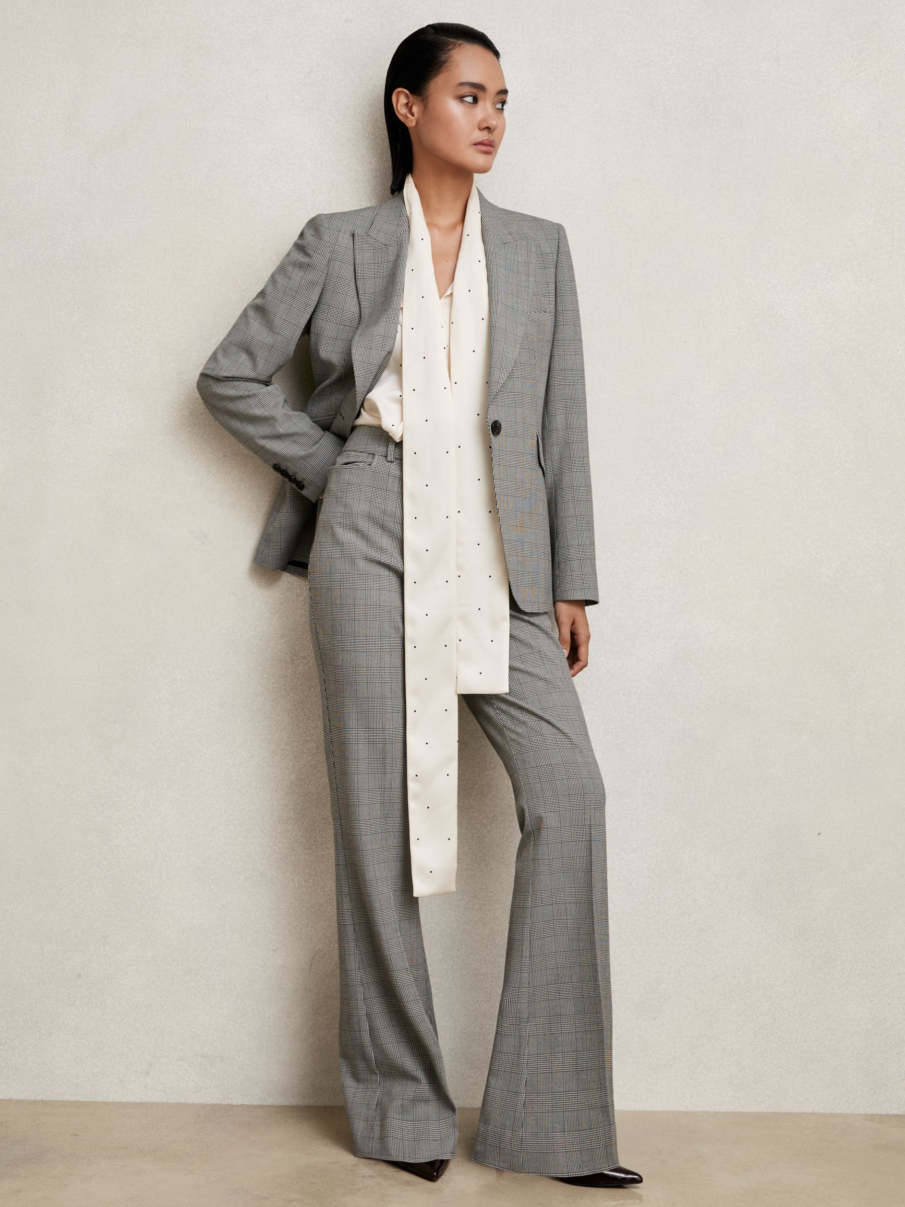 Reiss Brooklyn Single-Breasted Check Suit Blazer