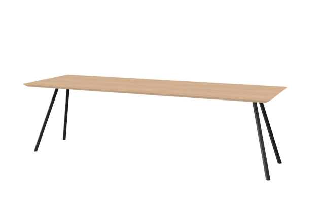 Studio HENK tafel Slim Co Rechthoekig, zwart frame - Smart Collectie 260 x 90 cm | Eikenhout | Verjongde rand | Frame Zwart