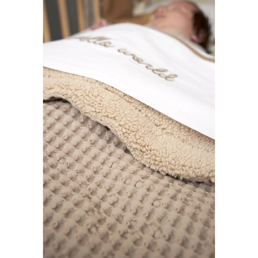 MEYCO Babydecke Waffel Teddy Sand
