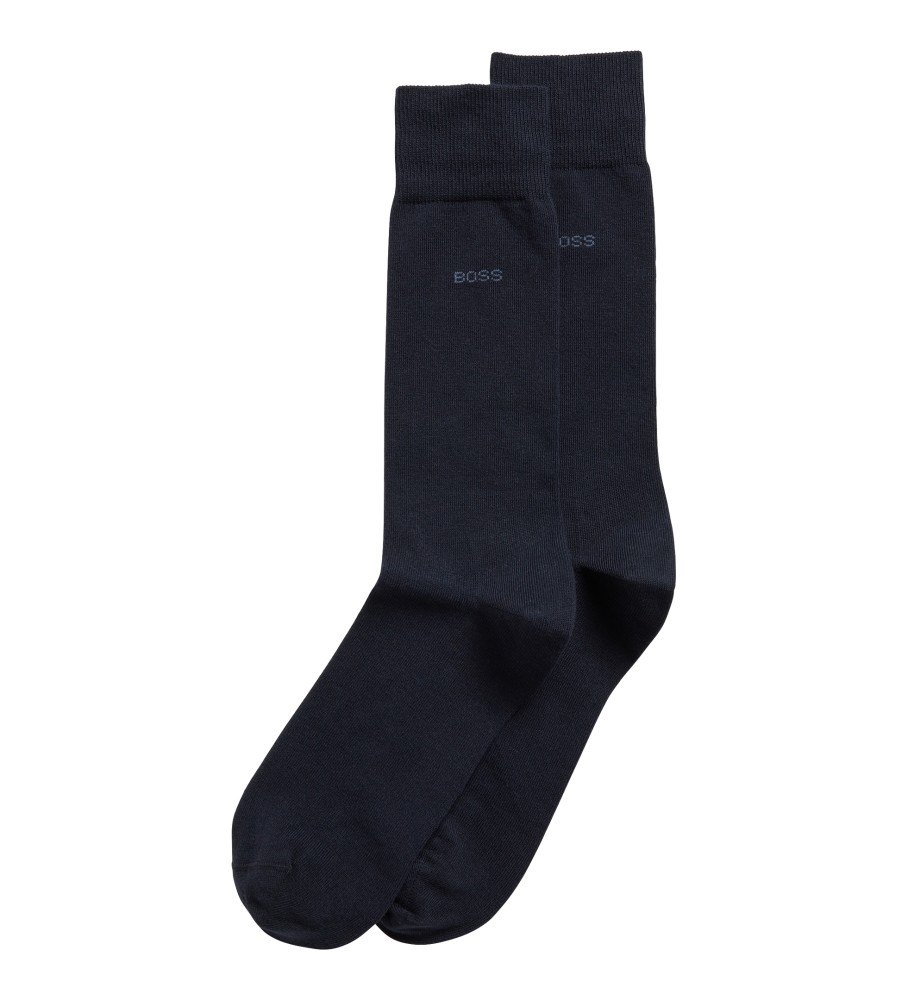 Pacote com 2 pares de meias BOSS na cor azul marinho