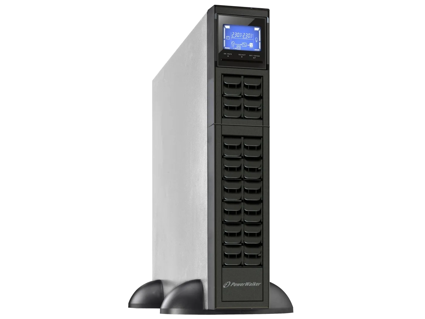 PowerWalker VFI 2000CRM LCD, Dobbeltkonvertering (online), 2 kVA, 1600 W, Sine, 110 V, 300 V