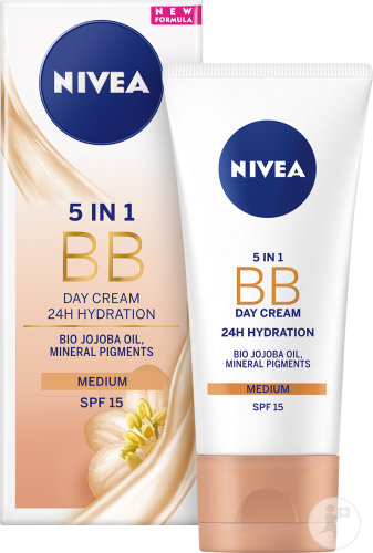 Nivea 5en1 BB Crème Jour IP15 24h Hydratation Medium 50ml
