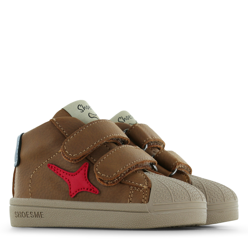 Shoesme hohe cognac Sneaker mit Stoßstange Nase