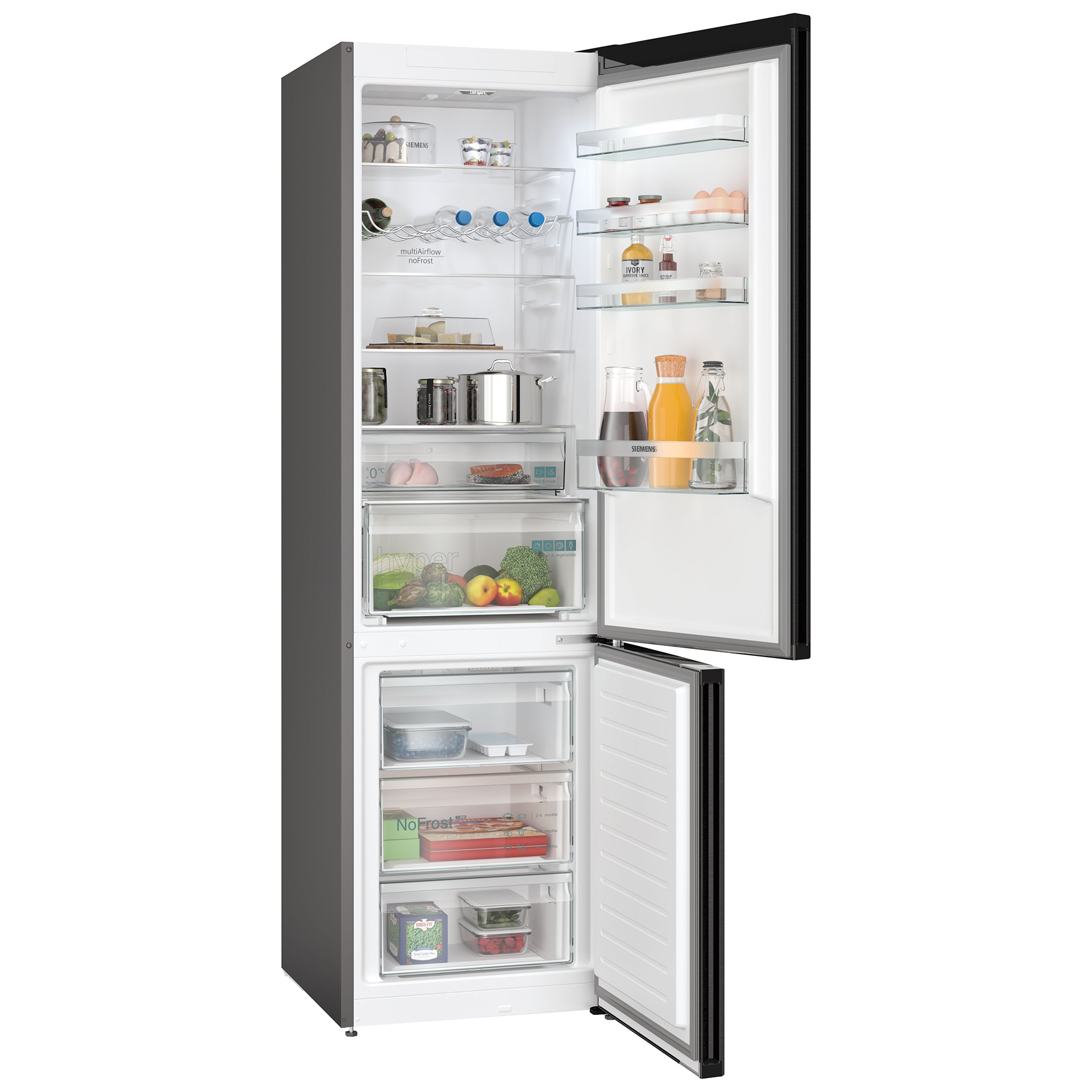 SIEMENS Kühl-Gefrierkombination KG39NXXBF - black steel - B