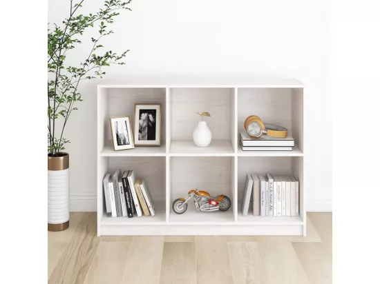 Bibliothèque Blanc 104x33x76 cm bois de pin massif