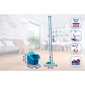 Leifheit Power Clean Micro Duo dweil M compleet 33 cm