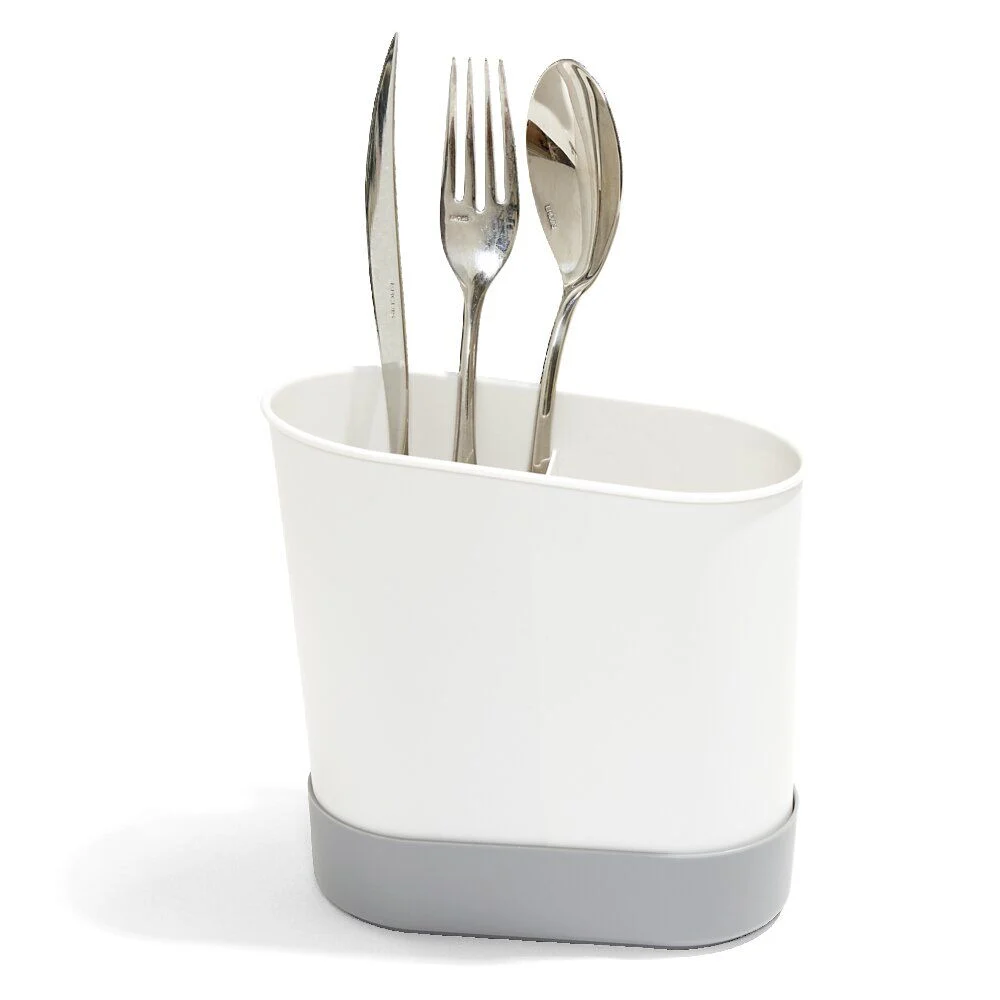 Égouttoir à couverts plastique gris 17,3x17,3xH9,2cm