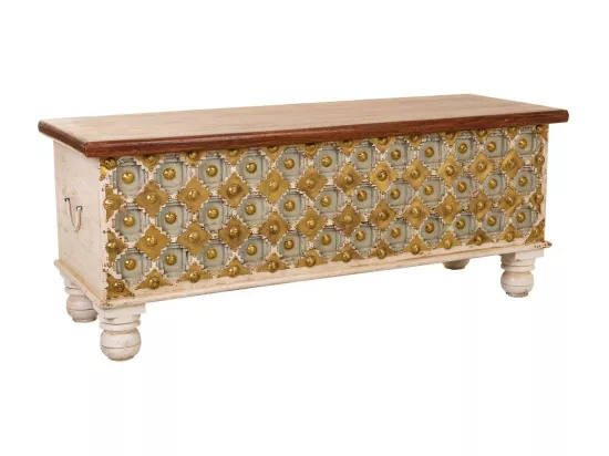Coffre en bois artisanal 115x40x45h cm