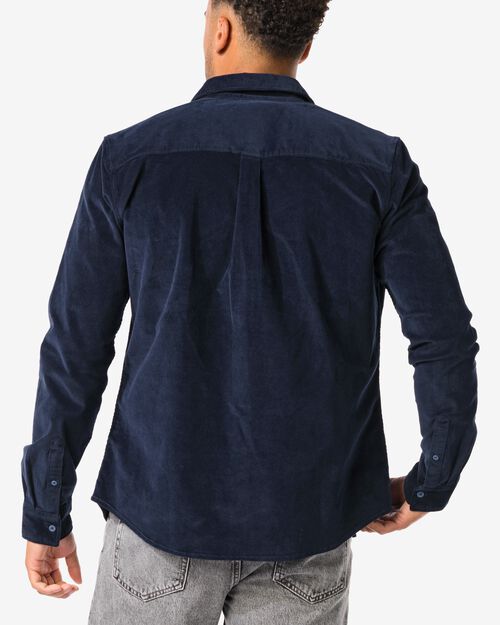 chemise en velours côtelé pour hommes bleu