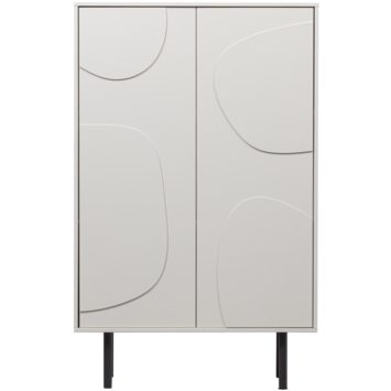 WOOOD opbergkast Cadiz 2-deurs mist grijs grenenhout 135 x 85 x 40 cm