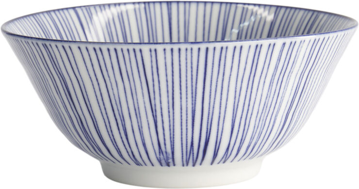 Tokyo Design Studio Nippon Blue Tayo Bowl 15.2x6. 7cm Lines Blue/white