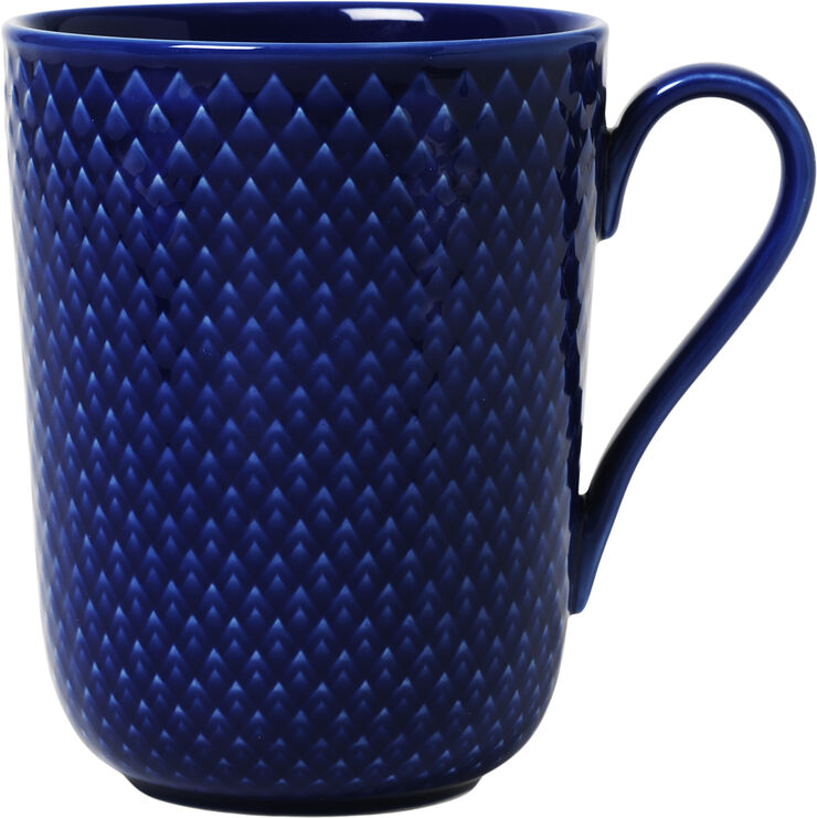Lyngby Porcelæn Rhombe Color Krus med hank 33 cl mørk blå porcelæn Blå