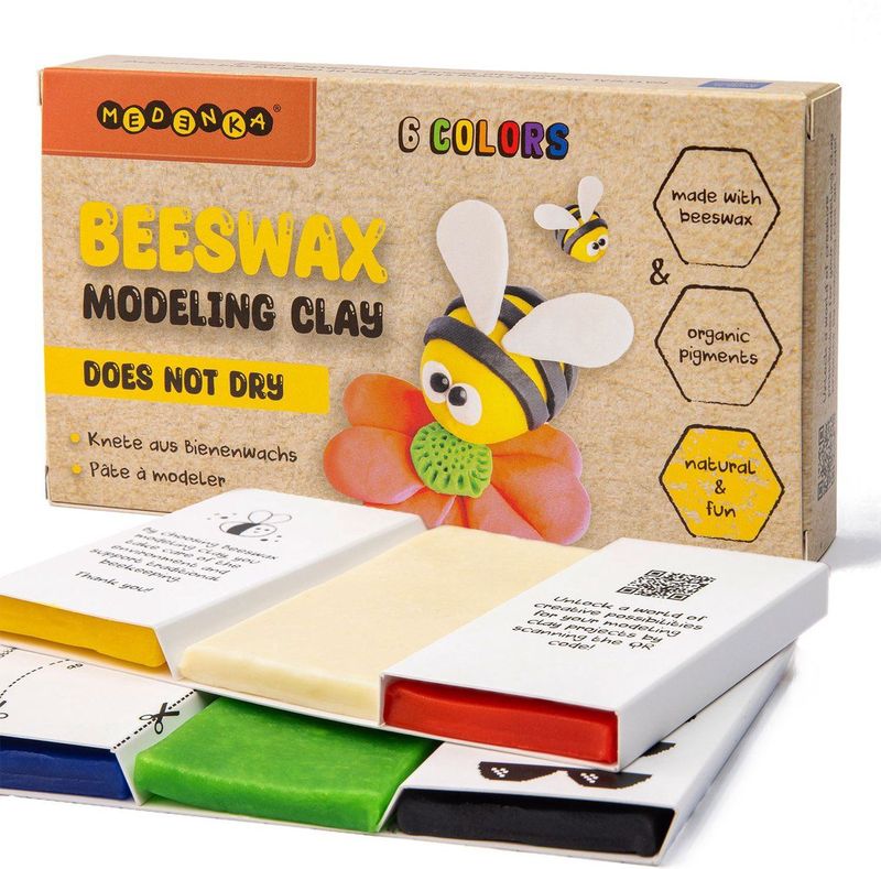 Klei - Set van Zes Rechthoekige Blokken - Natuurlijke Ingrediënten - Kleurvol