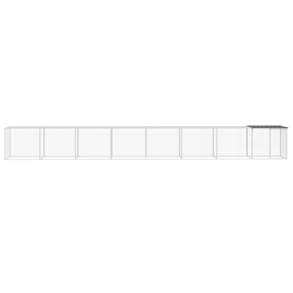 Galinheiro vidaXL com telhado de aço galvanizado, antracite, 1003x98x90 cm