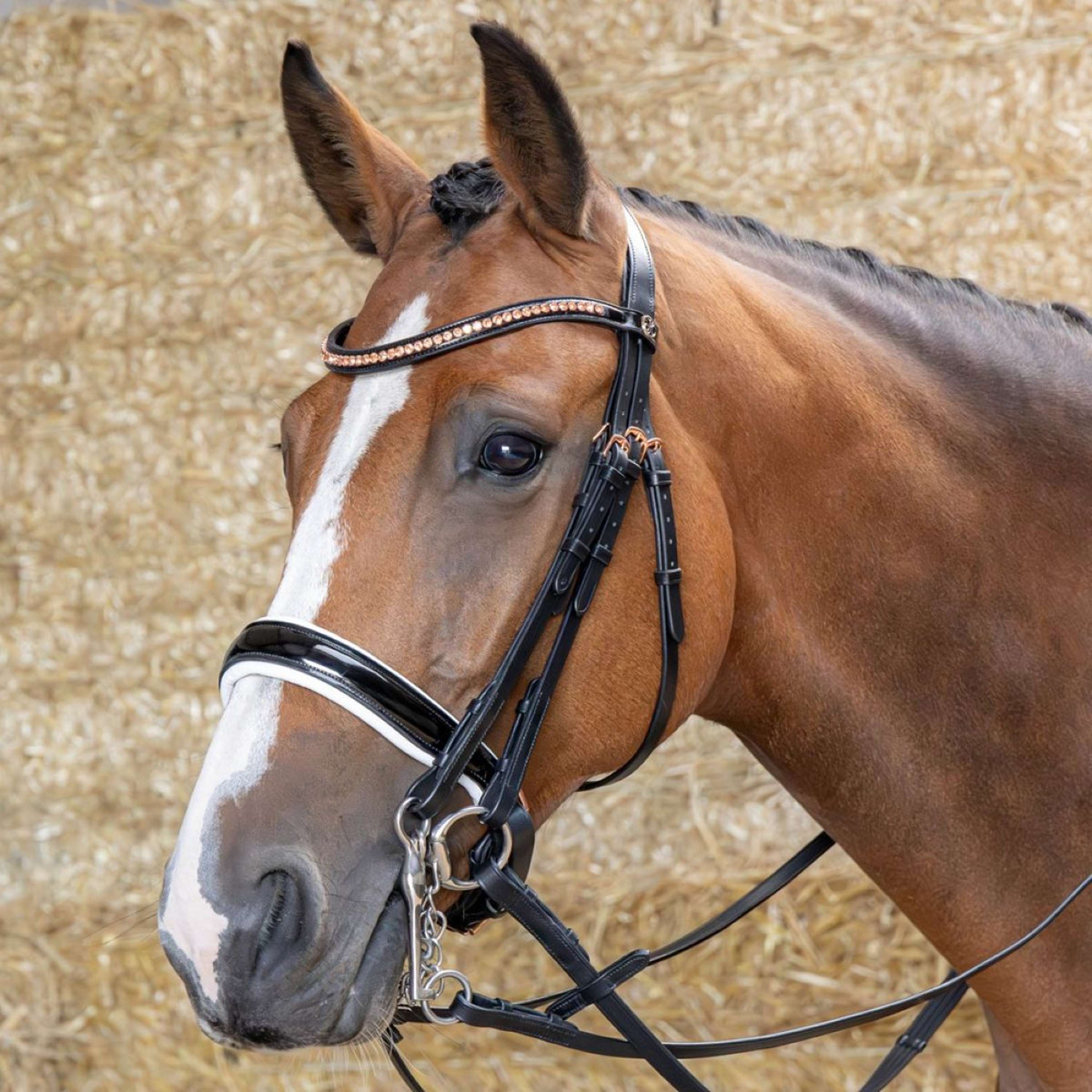 Harry's Horse Stang- en Trenshoofdstel Soft Rosegold Zwart