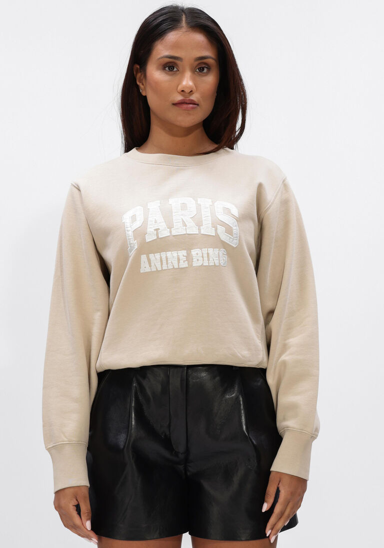 beige anine bing truien/vesten harry shrunken sweatshirt paris beige