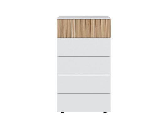 TERRE DE NUIT - Commode 5 tiroirs blanc