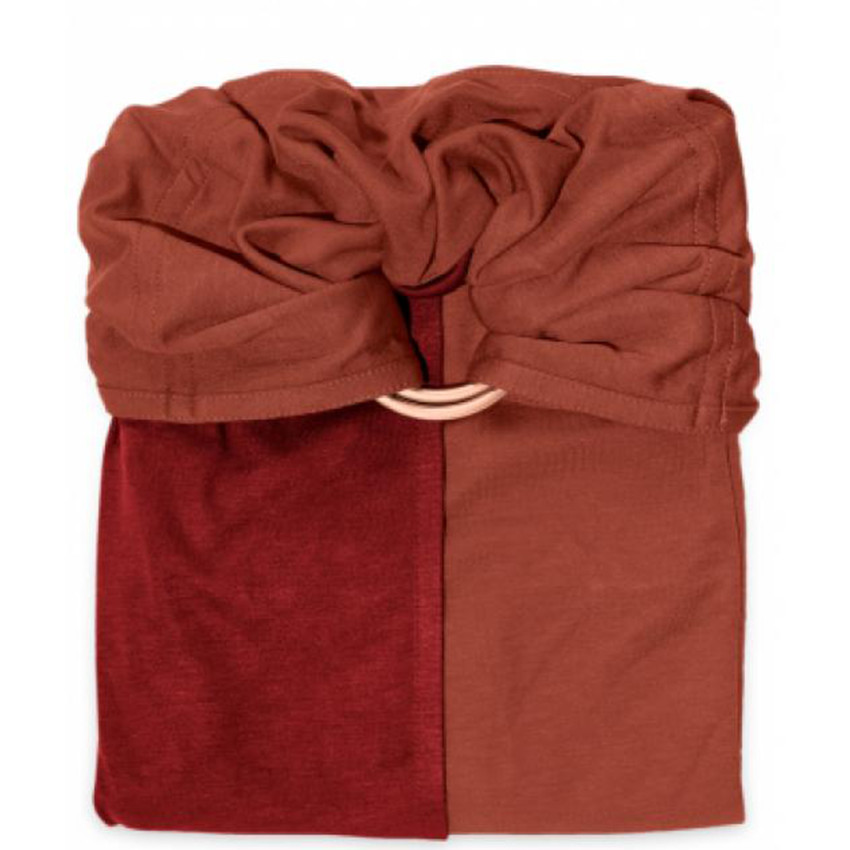 Sling - Petite écharpe sans noeud - Fauve/Rouge Bourgogne