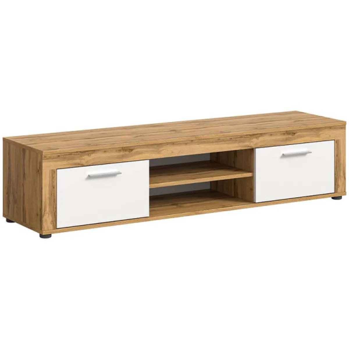 Dansmamaison Meuble TV MAJ - Blanc/Bois