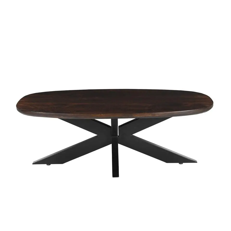 Livingfurn - Salontafel Jesper Brown 120cm - Mangohout / Gecoat Staal